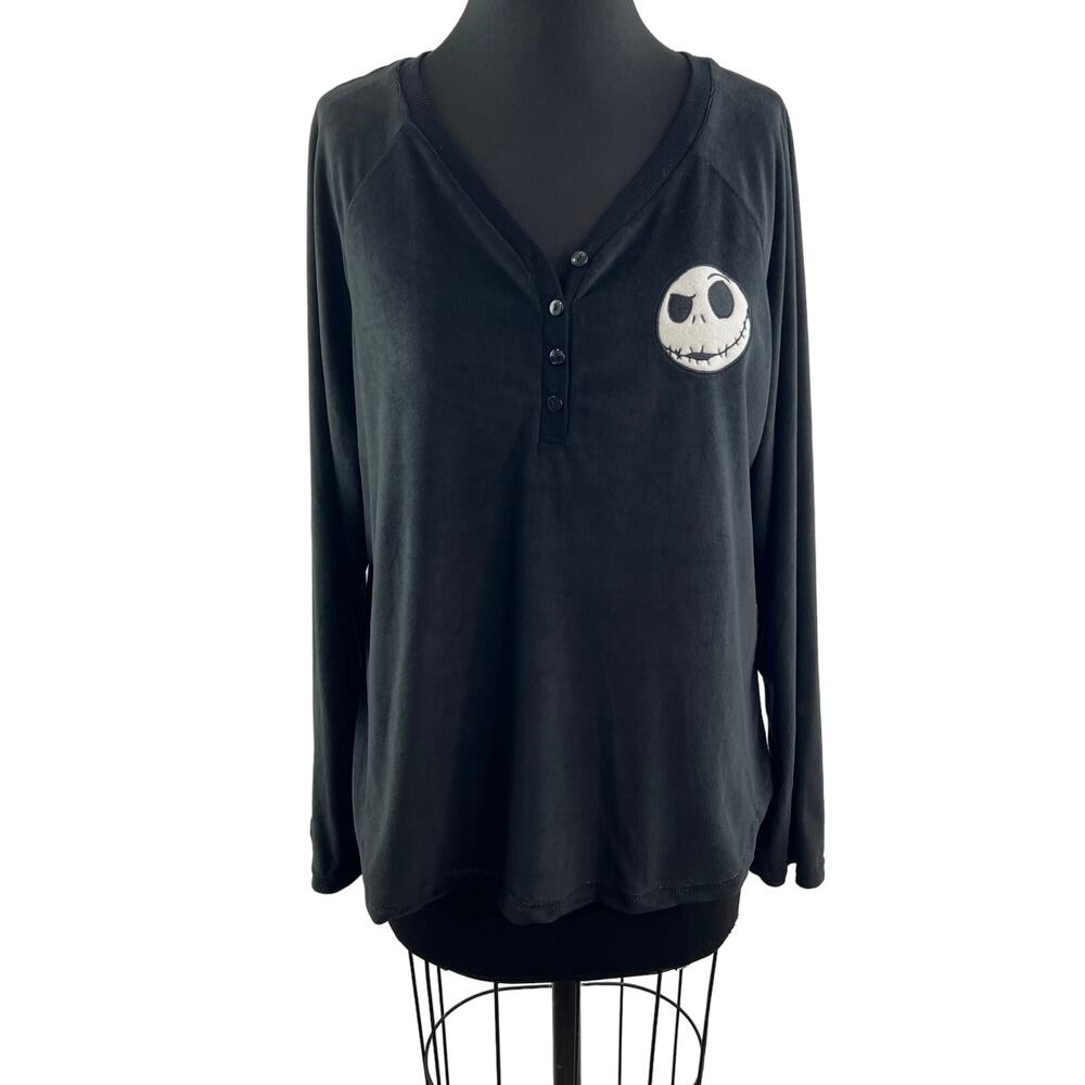 Disney The Nightmare Before Christmas Black Pajama Top Sleepwear Size XL